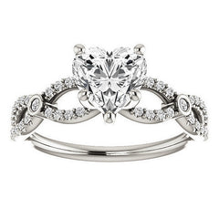 Heart Moissanite Infinity Styled Engagement Ring