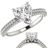 Heart Moissanite & Diamond Accented Engagement Ring