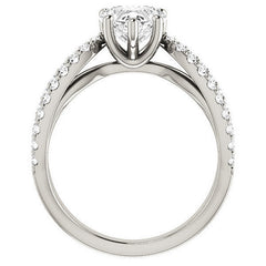 Heart shaped Moissanite Infinity Style Engagement Ring