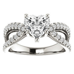 Heart shaped Moissanite Infinity Style Engagement Ring