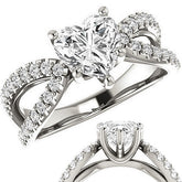 Heart shaped Moissanite Infinity Style Engagement Ring