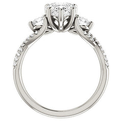 Heart Moissanite Infinity Style Engagement Ring