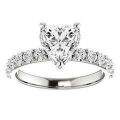 Heart shaped Moissanite Engagement Ring