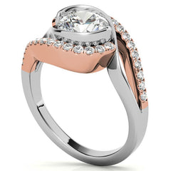 Bypass Bezel Split Shank Moissanite Engagement Ring