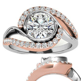 Bypass Bezel Split Shank Moissanite Engagement Ring