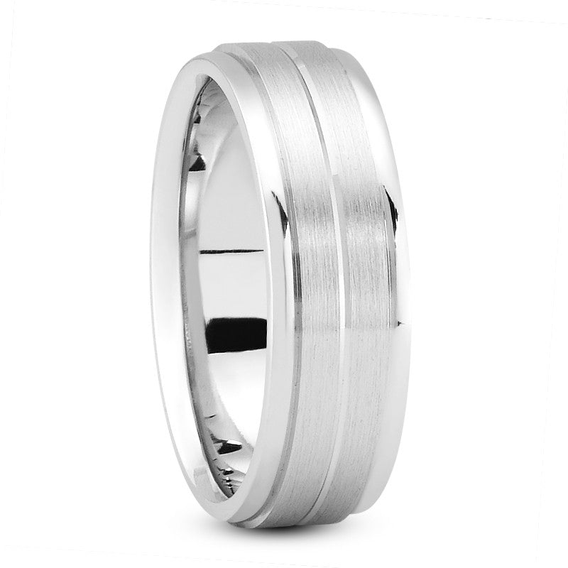 Mens 5mm Beveled Grooved Edge Band