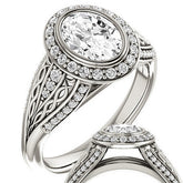 Oval Moissanite Bezel Woven Ring
