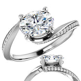 Oval Designer Scroll Moissanite Engagement Ring