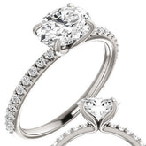 Oval cut Moissanite Engagement Ring with Claw Prongs