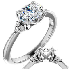 Oval East-West Moissanite Engagement Ring