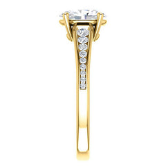 Oval & Diamond Channel Set Engagement Ring