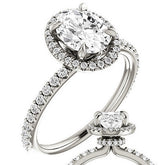 Oval Moissanite Halo Engagement Ring