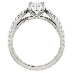Oval cut Infinity Style Engagement Ring