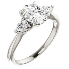 Oval and Pear Moissanite Engagement Ring