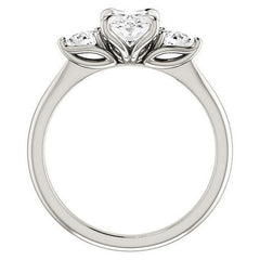 Oval and Pear Moissanite Engagement Ring