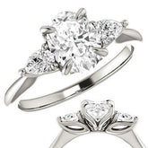 Oval and Pear Moissanite Engagement Ring