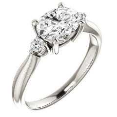 East-West Oval Moissanite Engagement Ring