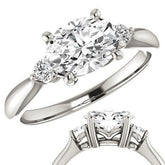 East-West Oval Moissanite Engagement Ring