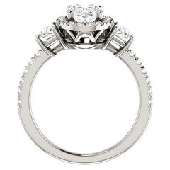 Oval Three Stone style Engagement Ring