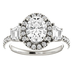 Oval Three Stone style Engagement Ring