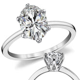 1.5mm Petite Oval Moissanite Solitaire Ring