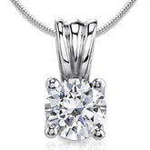 Round Trellis Lucern Moissanite Solitaire Pendant