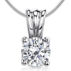 Round Trellis Lucern Moissanite Solitaire Pendant
