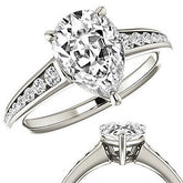 Pear & Diamond Channel Set Engagement Ring