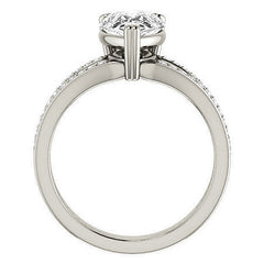 Pear Cut Moissanite Split Shank Engagement Ring