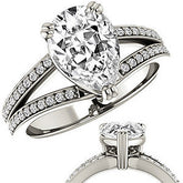 Pear Cut Moissanite Split Shank Engagement Ring