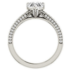 Pear Moissanite & Diamond Accented Engagement Ring