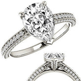 Pear Moissanite & Diamond Accented Engagement Ring