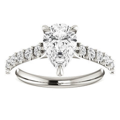 Pear shaped Moissanite Engagement Ring