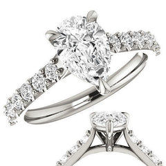 Pear shaped Moissanite Engagement Ring
