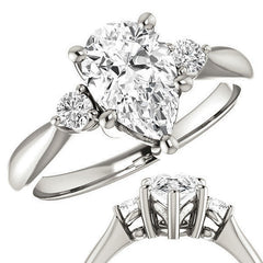 Pear Moissanite Engagement Ring