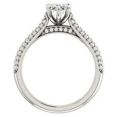 Pear Pave Cathedral Engagement Ring