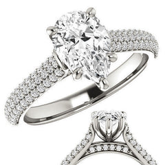 Pear Pave Cathedral Engagement Ring
