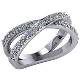Right Hand Ring - X design with Moissanite stones
