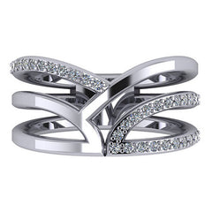 Right Hand Ring - Fancy Split Shank with Moissanite Stones