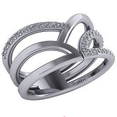 Right Hand Ring - Fancy Split Shank with Moissanite Stones