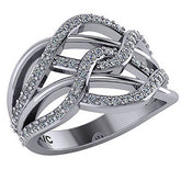 Right Hand Ring - Twisted Split Shank with Moissanite stones