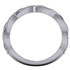Right Hand Ring - Braided Milgrain with Moissanite stones