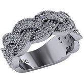 Right Hand Ring - Braided Milgrain with Moissanite stones