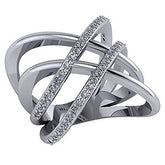 Right Hand Ring - double X Split Shank with Moissnaite