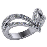 Right Hand Ring - Split Shank V with Moissanite stones