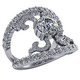 Right Hand Ring - Modern Split Shank with Moissanite stones