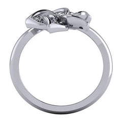Floral Design Round Brilliant Moissanite Right Hand Ring