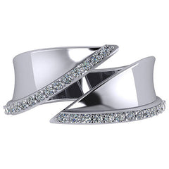 Modern Bypass Moissanite Right Hand Ring