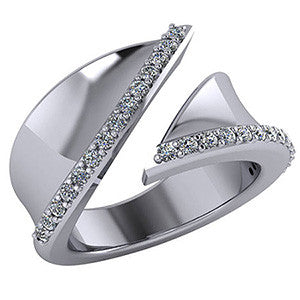 Modern Bypass Moissanite Right Hand Ring
