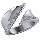 Modern Bypass Moissanite Right Hand Ring